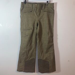 ATHLETA Schoeller Women’s Ski Snow Pants 8 petite Wool Blend Gray Plaid